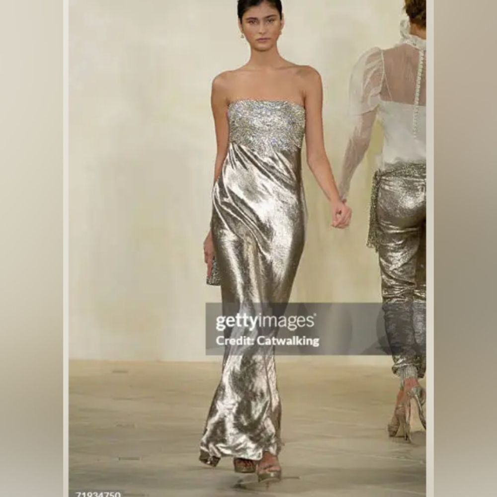 Stunning Silver Ralph Lauren Spring 2007 Collection Runway Dress